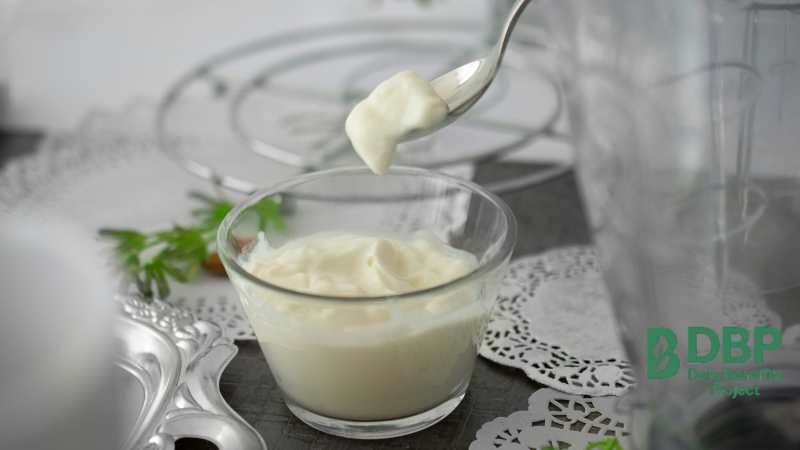 Plain yoghurt in a glass bowl, packed with beneficial probiotics
