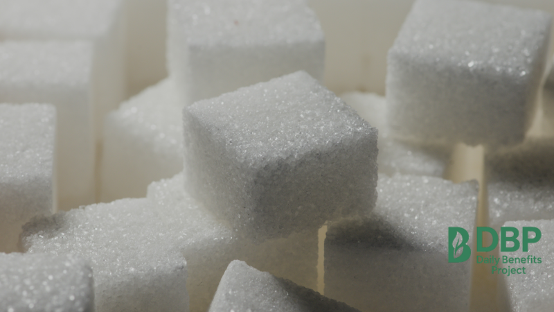 Close-up of sugar cubes representing excess sugar and high blood pressure