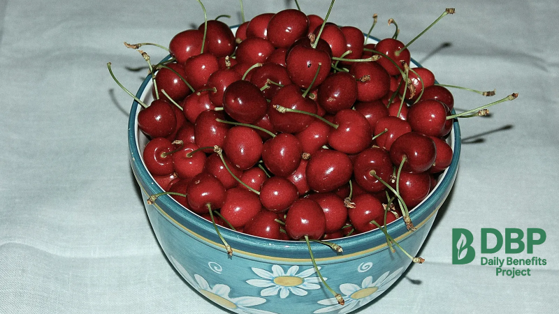 bowl of tart cherries rich in melatonin for better sleep